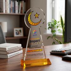 Crescent & Star VividPrint Award - Amber - Crystal Awards