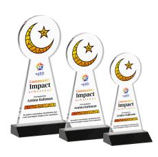 Crescent & Star VividPrint Award - Black - Crystal Awards