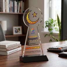 Crescent & Star VividPrint Award - Black - Crystal Awards