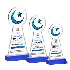 Crescent & Star VividPrint Award - Blue - Crystal Awards
