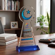 Crescent & Star VividPrint Award - Blue - Crystal Awards