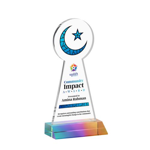 Recognition Awards - Crystal Awards - Crescent & Star VividPrint&trade; Award - Prismatic