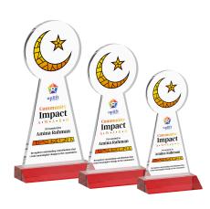 Crescent & Star VividPrint Award - Red - Crystal Awards