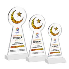 Crescent & Star VividPrint Award - White - Crystal Awards