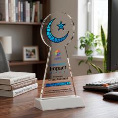Crescent & Star VividPrint Award - White - Crystal Awards
