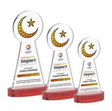 Crescent & Star VividPrint Award on Alberton Base - Red - Crystal Awards