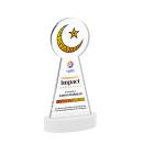 Crescent & Star VividPrint&trade; Award on Alberton Base - White
