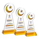 Crescent & Star VividPrint&trade; Award on Hartford Base - Amber