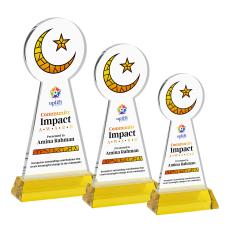 Crescent & Star VividPrint Award on Hartford Base - Gold - Between $80 and $150