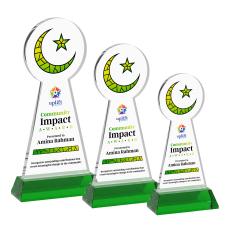 Crescent & Star VividPrint Award on Hartford Base - Green - Between $80 and $150