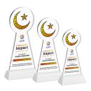 Crescent & Star VividPrint&trade; Award on Hartford Base - White