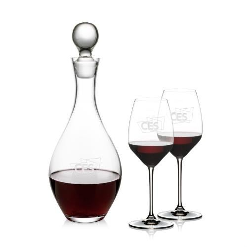 Corporate Gifts - Barware - Decanters - Briarwood Decanter & RIEDEL Extreme Wine Set