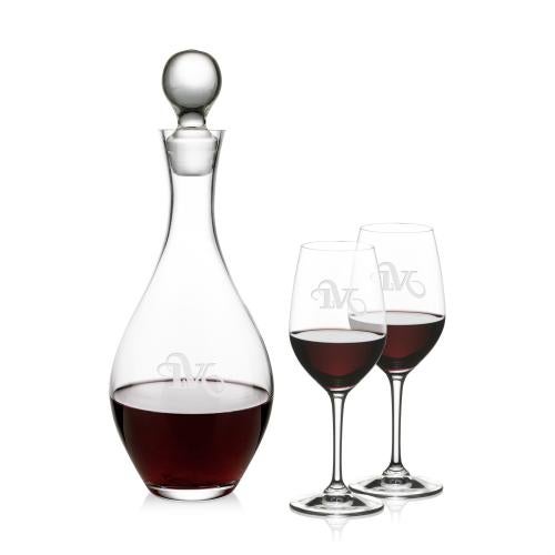 Corporate Gifts - Barware - Decanters - Briarwood Decanter & RIEDEL Oenologue Wine Set