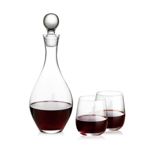 Corporate Gifts - Barware - Decanters - Briarwood Decanter & Crestview Stemless Wine Set