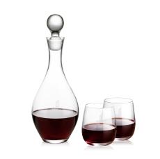 Briarwood Decanter & Crestview Stemless Wine Set - Barware Gift Sets