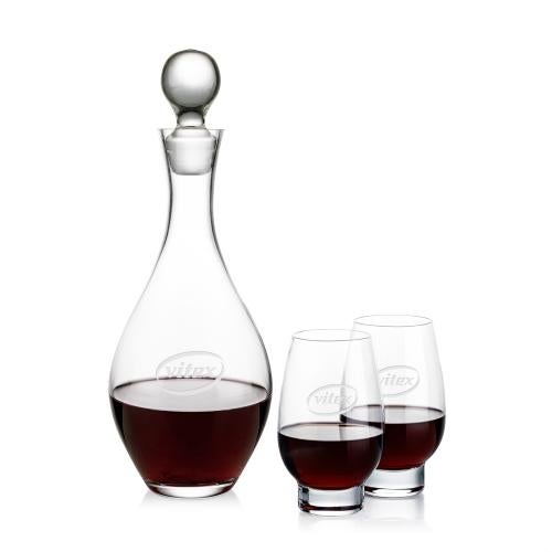 Corporate Gifts - Barware - Decanters - Briarwood Decanter & Glenarden Stemless Wine Set