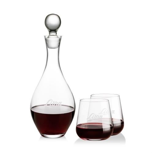 Corporate Gifts - Barware - Decanters - Briarwood Decanter & Howden Stemless Wine Set