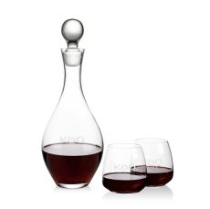 Briarwood Decanter & Hogarth Stemless Wine Set - Barware Gift Sets