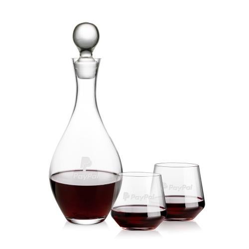 Corporate Gifts - Barware - Decanters - Briarwood Decanter & Tucson Stemless Wine Set