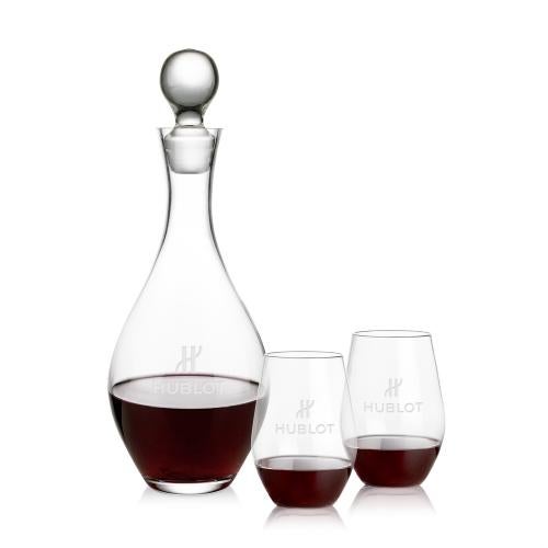Corporate Gifts - Barware - Decanters - Briarwood Decanter & Vale Stemless Wine Set
