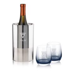 Catania Wine Cooler & Soudan Smoke Stemless Wine - Barware Gift Sets