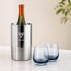 Catania Wine Cooler & Soudan Smoke Stemless Wine - Barware Gift Sets