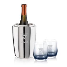 Pescara Wine Cooler & Soudan Smoke Stemless Wine - Barware Gift Sets