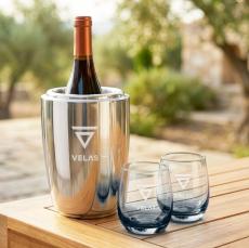 Pescara Wine Cooler & Soudan Smoke Stemless Wine - Barware Gift Sets