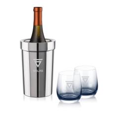 Milano Wine Cooler & Soudan Smoke Stemless Wine - Barware Gift Sets