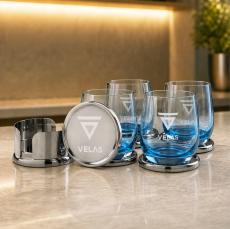 Baldoni Coasters & Soudan Blue Stemless Wine Set - Wine Glasses