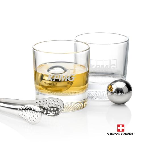 Corporate Gifts - Barware - Barware Gift Sets - Swiss Force&reg; S/S Balls & 2 Baldwin OTR