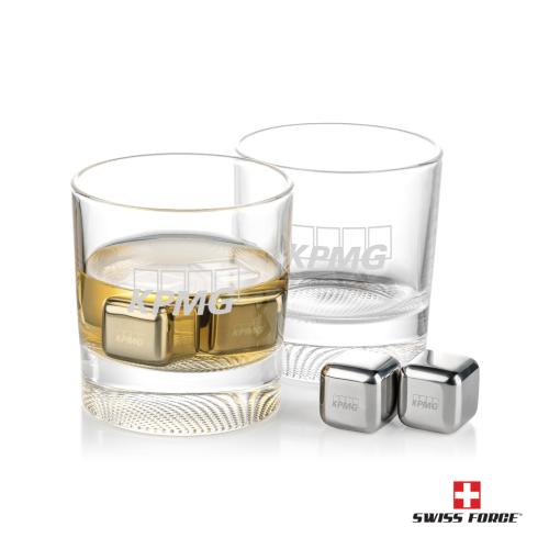 Corporate Gifts - Barware - Barware Gift Sets - Swiss Force&reg; S/S Ice Cubes & 2 Baldwin OTR