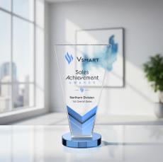 Burney VividPrint Award - Sky Blue - Glass Awards