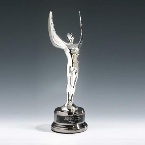 Recognition Awards - Shop by Recipient - Sales Awards - Winged Achievement Award on Black Nickel