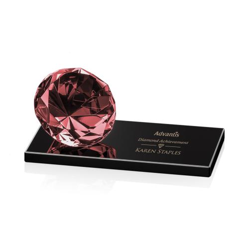 Recognition Awards - Crystal Awards - Gemstone Award on Black - Ruby