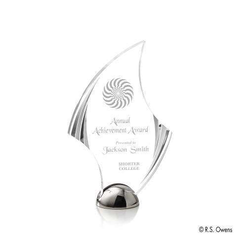 Recognition Awards - Acrylic Awards - Flourish Hemisphere Award - Laser Engraved