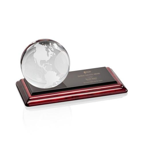 Recognition Awards - Deal Toys - Globe Award on Rosewood Base
