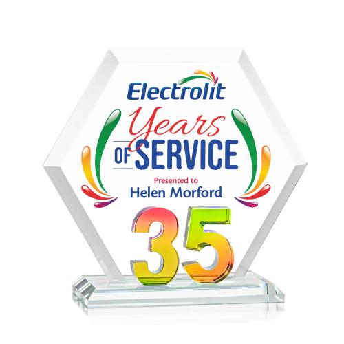 Recognition Awards - Crystal Awards - Riviera Anniversary VividPrint&trade; Award No 35 - Prismatic