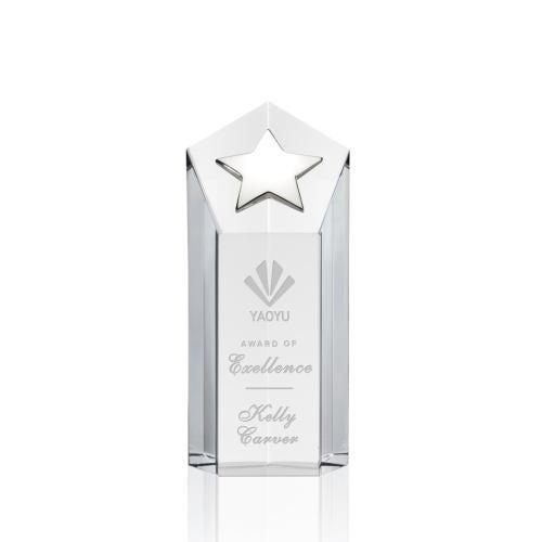 Recognition Awards - Crystal Awards - Dorchester Silver Star Award - Clear