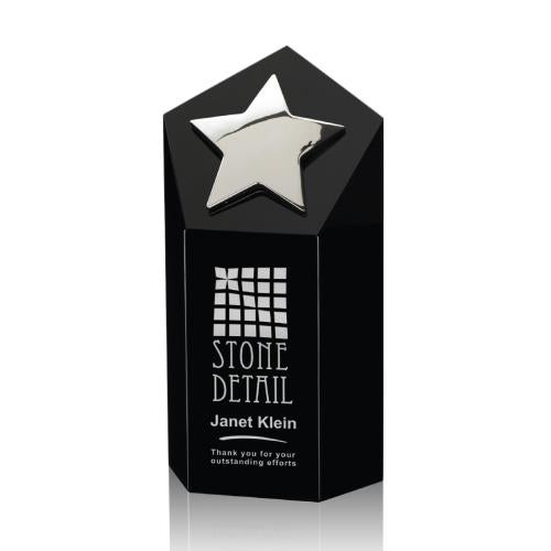 Recognition Awards - Crystal Awards - Dorchester Silver Star Award - Black