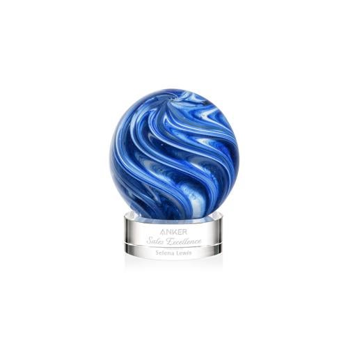 Recognition Awards - Glass Awards - Art Glass Awards - Naples Award on Stanrich Base - Clear