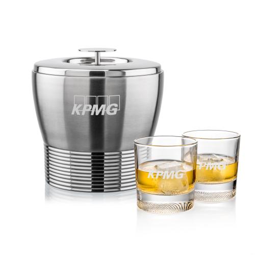 Corporate Gifts - Barware - Barware Gift Sets - Genoa Ice Bucket & Baldwin On-the-Rocks