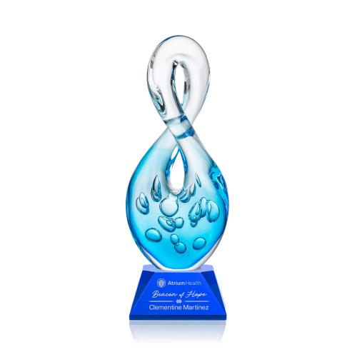 Recognition Awards - Crystal Awards - Colored Crystal Awards - Utopia Award on Sheffield Blue