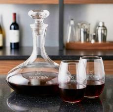 Elliston Decanter & Carlita Stemless Wine Set - Barware Gift Sets