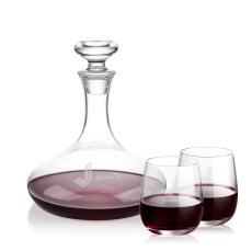 Elliston Decanter & Crestview Stemless Wine Set - Barware Gift Sets