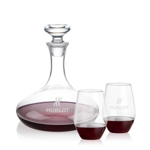 Corporate Gifts - Barware - Carafes - Elliston Decanter & Vale Stemless Wine Set