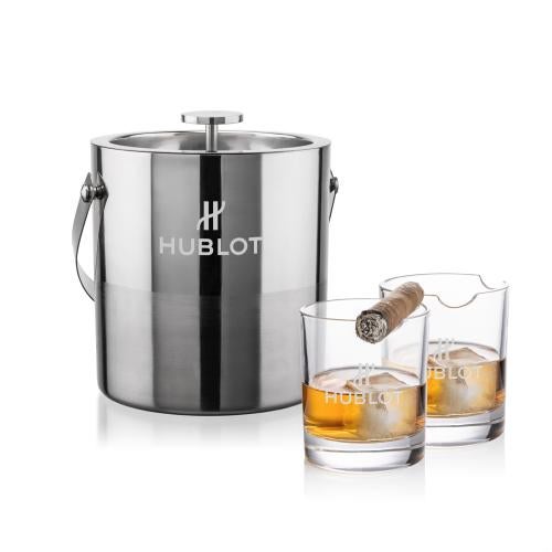 Corporate Gifts - Barware - Barware Gift Sets - Catania Ice Bucket & Veradero On-the-Rocks