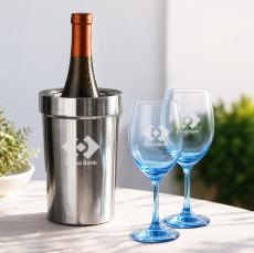 Milano Wine Cooler & Soudan Blue Wine - Barware Gift Sets