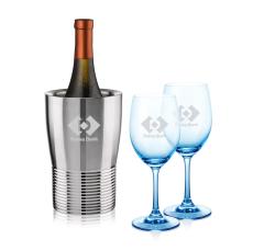 Genoa Wine Cooler & Soudan Blue Wine - Barware Gift Sets