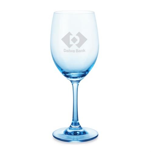 Corporate Gifts - Barware - Wine Glasses - Soudan Wine Blue - Deep Etch
